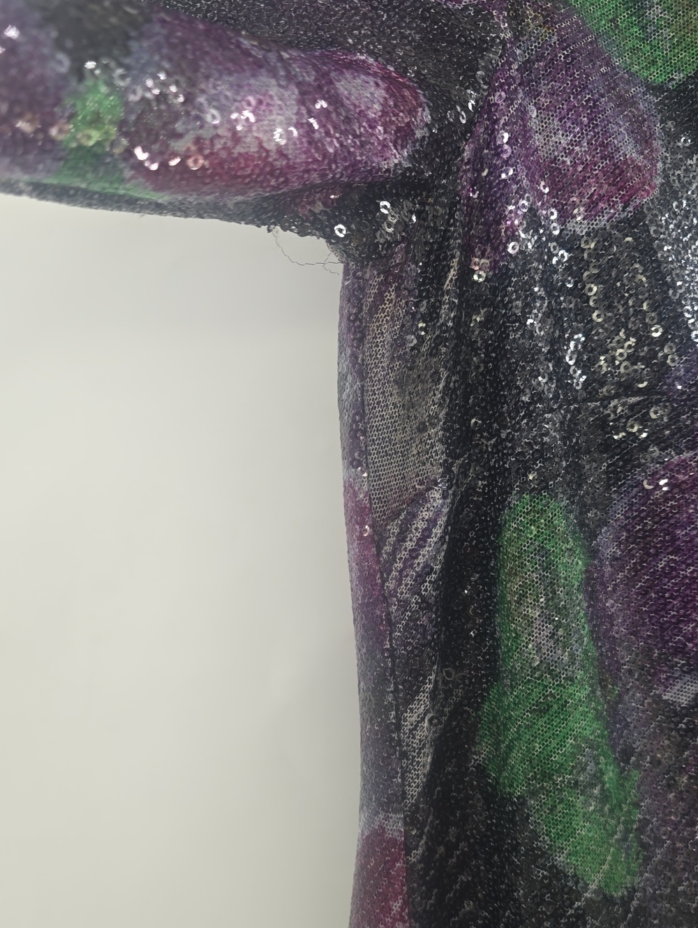The Wolf Gang Lenee Long Sleeve Floral Sequin Maxi Dress in Black and Purple - Picture 10 of 13